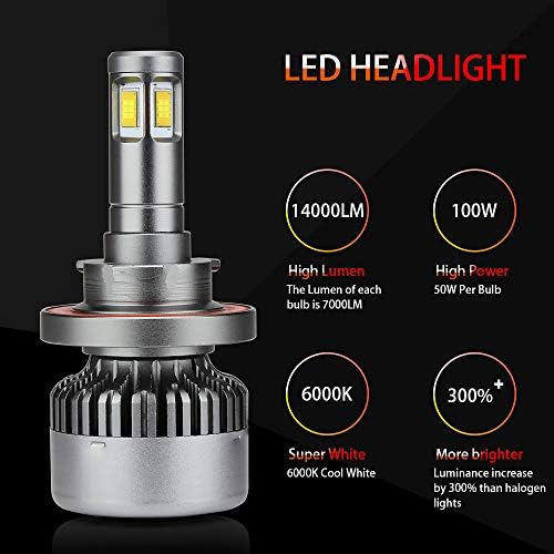 9008 H13 Led Светилки 14000lm 100w Hi Lo Двојни Зраци 9008 6000K Бела 4 Страни CSP Чипови Супер Светла Светилка Конверзија Колекции