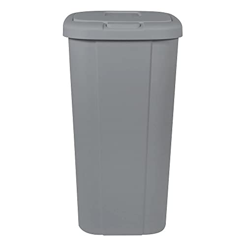 13 галон кујнски отпадоци може да го допре капакот гаража може пластична кујна за отпадоци, 2 пакувања, сиво
