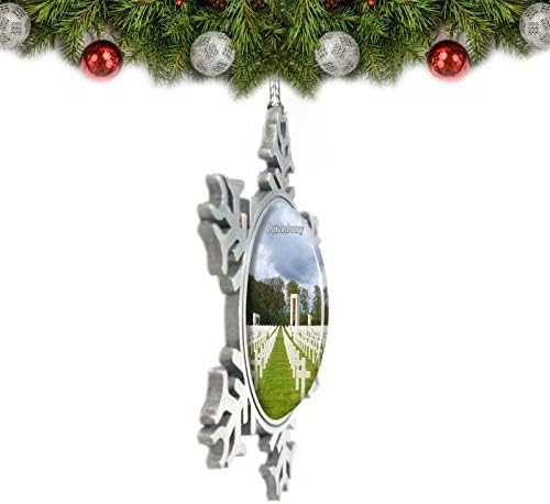 Умсуфа Луксембург Американски гробишта Меморијални Божиќни украси Декорација на дрво Кристален метален сувенир подарок