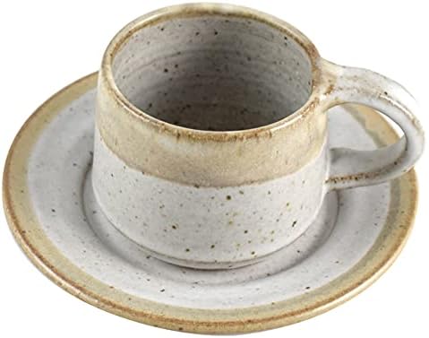 Едноставно Модерна Рачно Изработена Керамика Колекција: 8-мл Чаша за Каменина и Чинија Во Ванила