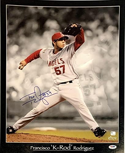 Франциско „К -Род“ Родригез потпиша Ангели Бејзбол 16x20 Фото PSA W27425 - Автограмирани фотографии од MLB