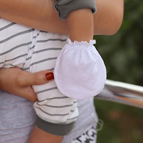РАТИВНА Новороденче Бебе Памучни Ракавици Без Нула Белезници За 0-6 Месеци Момчиња Девојки