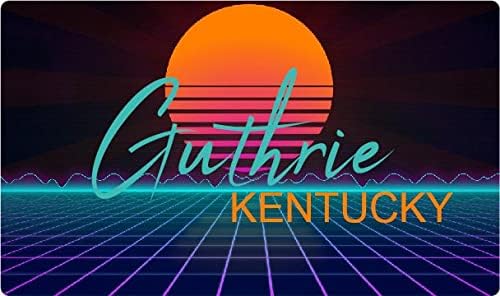 Guthrie Kentucky 2 x 1,25-инчен винил декларарен Stiker Retro Neon Design