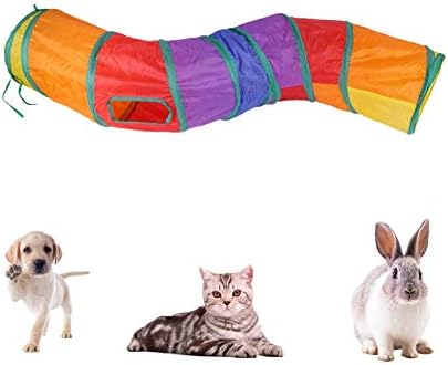 Icagy Cat Tunnel за внатрешни мачки интерактивни, играчки за зајачки тунели, играчки за миленичиња играат тунели за мачки мачиња зајаци кутриња