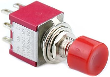 Zlast Momentary 1 No 1 NC DPDT Црвено капаче за копче за притискање AC 120V 5A 250V 2A X 2PCS
