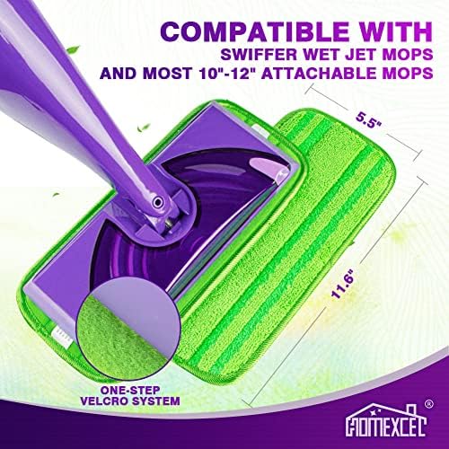 Homexcel Microfiber Mops Mops за еднократно подни подлови од 12-инчи Swiffer Wet jeting Refills 2 пакет, пакет со 12 парчиња што не се