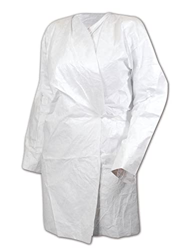 Magid SR13-XXL DuPont Tyvek Smock со врски на половината, средна, бела, xxl