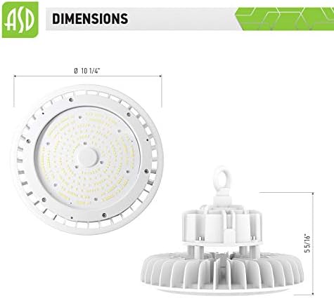 Asd Нло High Bay LED Shop Light 200w 29776lm 5000K, 1-10V Dimmable, 120-277V Работно Светло, Комерцијално Заливско Осветлување, Водоотпорен