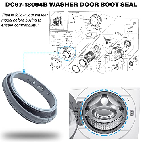 DC97-18094B мијалник за заптивка за заптивка за заптивка на вратата за миење садови за машина за перење Samsung WF42H5000AW/A2 WF42H5100AW/A2