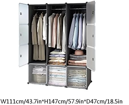 Преносна гардероба за гардероба Tomyeus за комбинација на облека за висење облека Армоир Модуларен кабинет за заштеда на простор Идеално