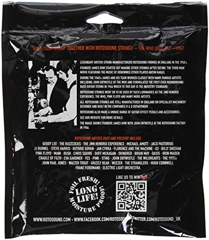 RotoSound RS885LD Black Nylon Flatwound 5 жици на гитара со низа бас