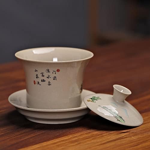 Paynan Teaware керамички чајник со чајници со рачно обоени гаиван пејзаж за кинески кунг фу чај сет