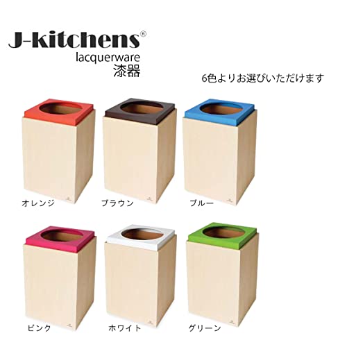 J-kitchens за отпадоци, кутија за прашина, 7,9 x 7,9 x 12,6 инчи, дрво, кутија за прашина, ханко, розова, направена во Јапонија
