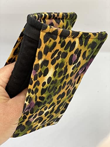 Сет од 2 шарени леопард печатени џебови со куполи; Рачно изработено во САД