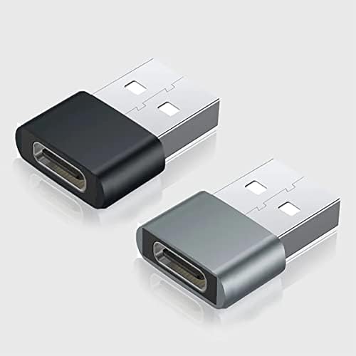 USB-C женски до USB машки брз адаптер компатибилен со вашиот LG Stylo 6 за полнач, синхронизација, OTG уреди како тастатура, глушец, поштенски