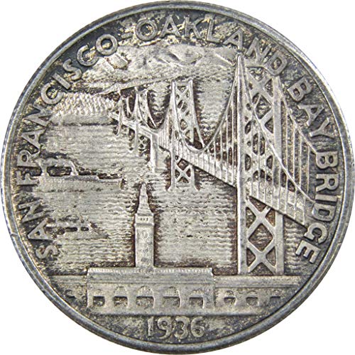 1936 година С Сан Франциско Оукланд Беј Бриџ Комеморативен половина долар 90% сребро 50ц