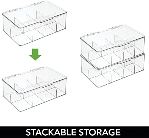 Mdesign Пластични Поделени Прва Помош Кутија За Складирање Комплет Со Капакот На Шарката За Бања, Кујна, Кабинет , Плакарот-Организира