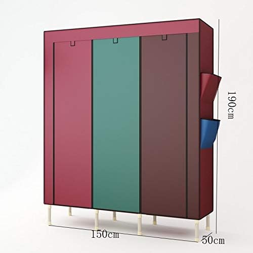 Anmmber Мода Едноставна гардероба челична цевка задебелување за засилување ткаенина ткаенина дебела висечка гардероба за економично складирање кабинет за складирањ