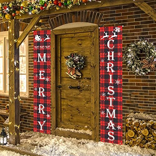 Банер Божиќни украси затворени украси за дома, Божиќни украси за врата од wallидови од отворен двор, Божиќна облека за Божиќ, Божиќен декор