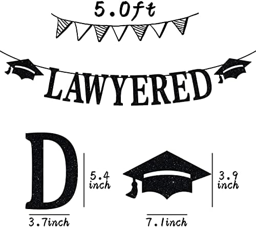 Адвокат Банер Со Капа За Дипломирање, Го Преживеав Правниот Факултет / Готов Сум Декор За Торта, 2023 Дипломирање На Правниот