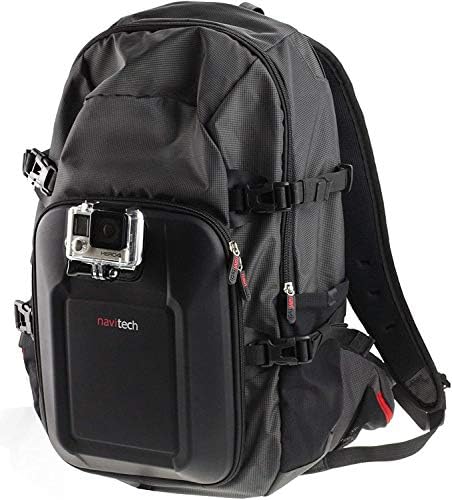 Ранец на ранец и сина складирање на камерата Navitech со интегрирана лента за градите - компатибилен со Akaso Brave 6 Plus National