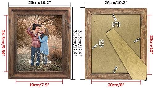 Zbeivan 8x10 Рамки за слики сет од 2 постери гроздобер кафеава рустикална семејна уметност 10x8 фото рамка за вертикална хоризонтална