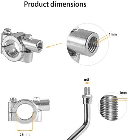 Xyzctem Universal 10mm 360 ° Rotation Chrome Rectangle моторцикли огледала за Харли, Априлија, Кавасаки, Хонда и Сузуки