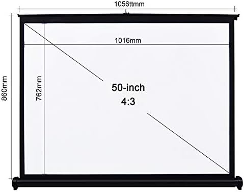 N/A 50-инчен екран на проектор 4: 3 Прирачник за проекција на таблети за проекција Повлечете го преклопувањето на екранот Домашно кино за проекторот