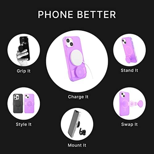 PopSockets Iphone 14 Случај За MagSafe Со Телефон Зафат И Слајд, Телефон Случај за iPhone 14, Безжично Полнење Компатибилен-Розова