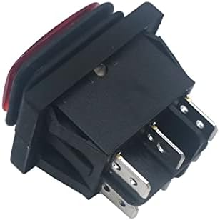 2 компјутери KCD4 39 * 29mm црвен LED 6PIN 16A/250V Snap -In IN/OFF/ON ON POSTIONY BOAT ROCKER SWITCH BACKER FET Водоотпорен прекинувач SPDT -