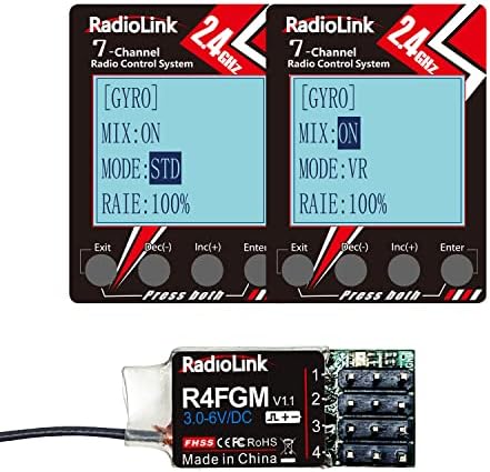 Radiolink R4FGM 2.4GHz 4 канали RC Gyro Receiver за мини RC автомобили 1/28 и чамци долга контрола на растојанието за радио RC4GS V2/RC6GS