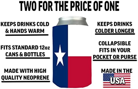 Тексас Знаме Склопувачки Пиво Може Шише Пијалок Ладилник Ракави 2 Пакет Подарок Во Собата