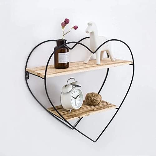 Пловечки полици за wallид симпатична loveубов срце дизајн романтична модерна модерна спална соба декоративна метална складирање