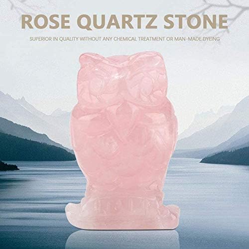 Роуз кварц врежан розов кристален во облик на розов кристал, статуа за занаетчиски занаети за домашна канцеларија Десктоп Подарок