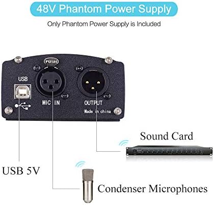 кутија за напојување на Phantom Phantom Musecat 48V за Microphone Microphone Studio Music Recording USB-напојување со USB-напојување