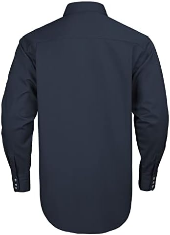 Workweya Машки отпорни на кошули со пламен 6.5oz лесен кариран од страна на кошули за заварување со копче за заварување CAT2/NFPA2112