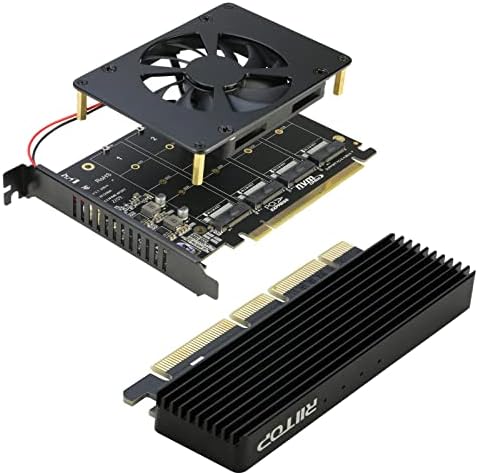 Adapter nvme pcie со Heatsink + Quad NVMe PCIe адаптер со вентилатор