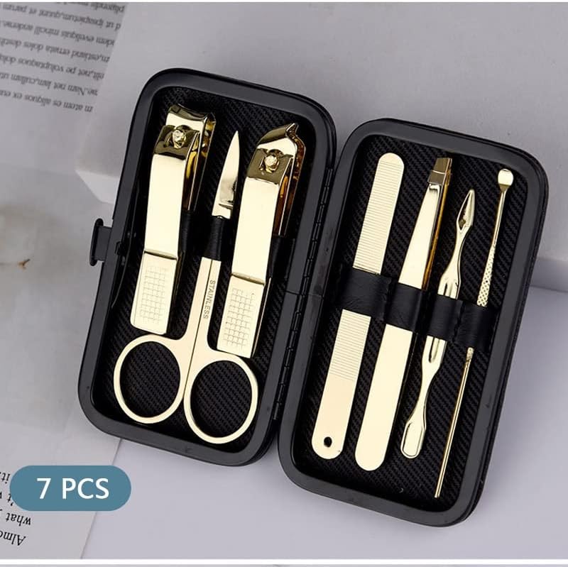 SKM Нов од не'рѓосувачки челик злато позлата со нокти за нокти Маникир ножици луксузен златен педикир за убавина алатка за убавина