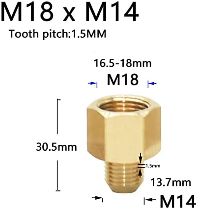 Конектор за навој со навој M14 M18 M22 Преодна спојка за спојување фитинзи за меурчиња за меурчиња и бања 1 парчиња