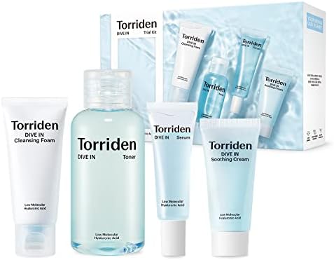 Torriden Dive -in Chit, хијалуронска киселина, внесена дневна комплет за нега на кожата - режим на 4 чекор со средство за чистење
