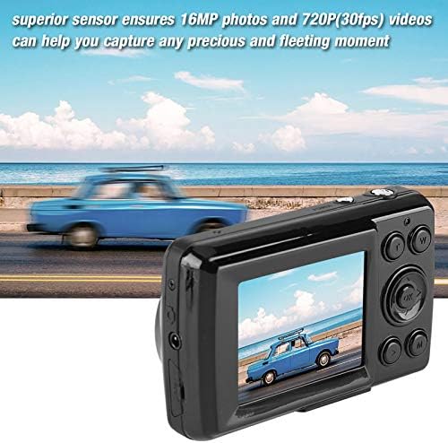 Дигитална камера 720p целосна HD компактен фотоапарат 36MP камера со влогање со 16x дигитален зум, фото -камера 2.4 инчен LCD мини видео камера