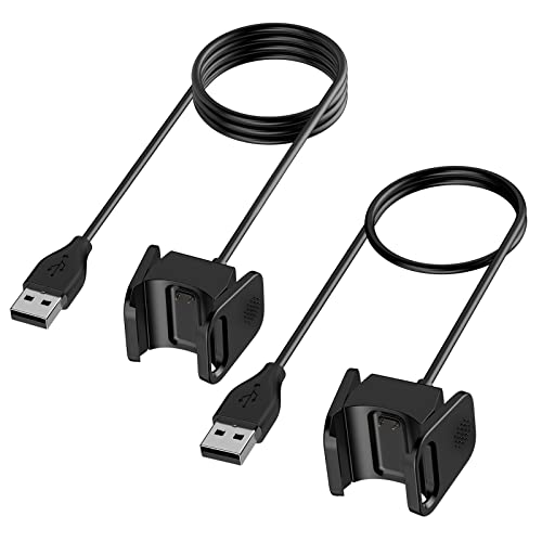 [2-пакет] Кабел за полнач за Fitbit Charge 3/Charge 4, Заменска USB Chaft Cradle Coardle Stand Cable за полнење 3/Полнење 4 Fitness Tracker Tracker