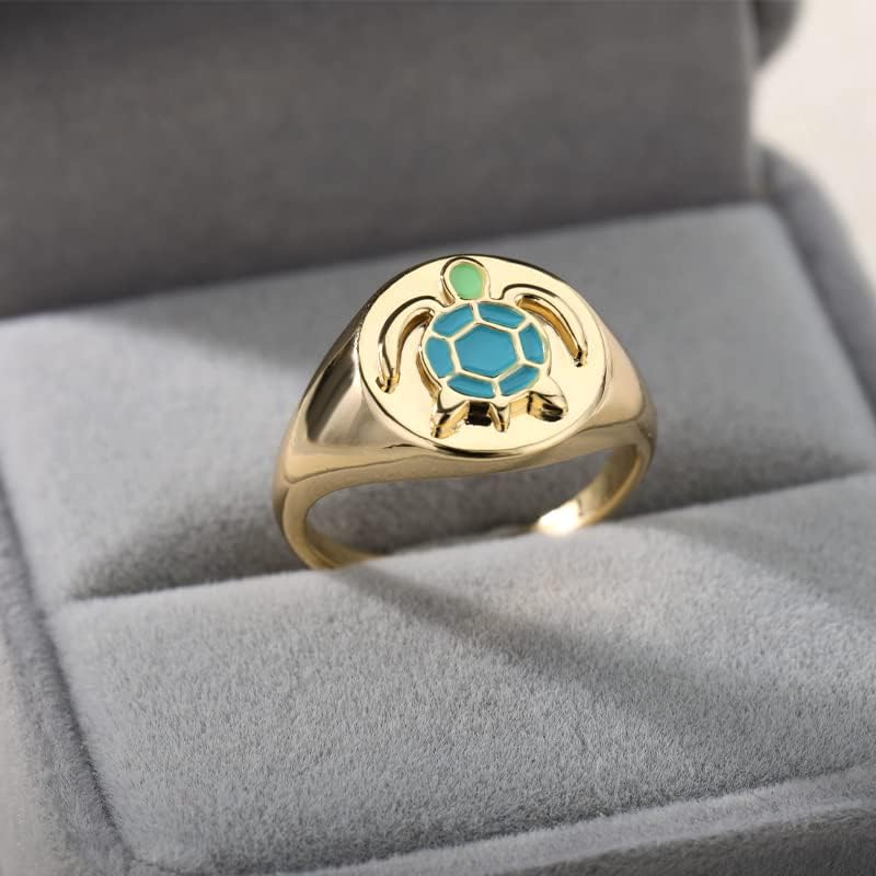 Loyjoy желка ringsвони за жени злато животно сино опал додатоци накит дама прстен за прстен девојче - платина plted - 7