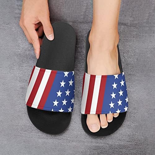 Американски американски знамиња Сандали кои не се лизгаат отворени папучи за пети за бања за туширање за масажа