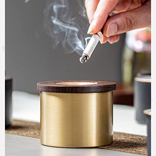 Пепелници керамички месинг пепел дома со капаче од пепелник креативна дневна соба канцеларија декорација на пепелници за цигари на отворено