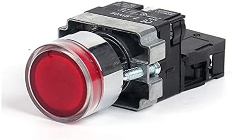 UNCASO 22мм Моментарна XB2-BW3361 Прекинувач на копчето за тркалезно копче со LED/NEON LIGHT 1NO 24V/AC220V/AC380V