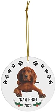 Смешно персонализирано име Redbone Cooonhound црвени шепи за печатење Подароци 2023 Орнаменти на новогодишни украси