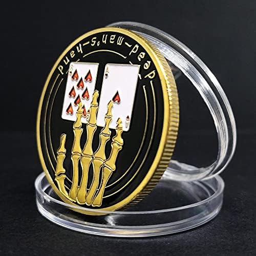 Казино покер чипови злато позлатени комеморативни монети скелет рака среќна покер картичка за стражари сувенир подароци