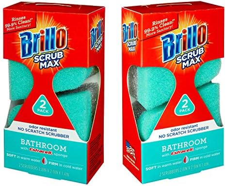 Brillo Scrub Max Heat активирани сунѓери, силни и долготрајни, иновативни технологии, 2 брои, сите намени)