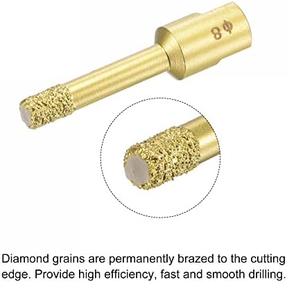 Uxcell Brazed Diamond Core Dript Pits 8mm Doad Saws со адаптер M10 Arbor за порцелански плочки мермер бетонски камен тула